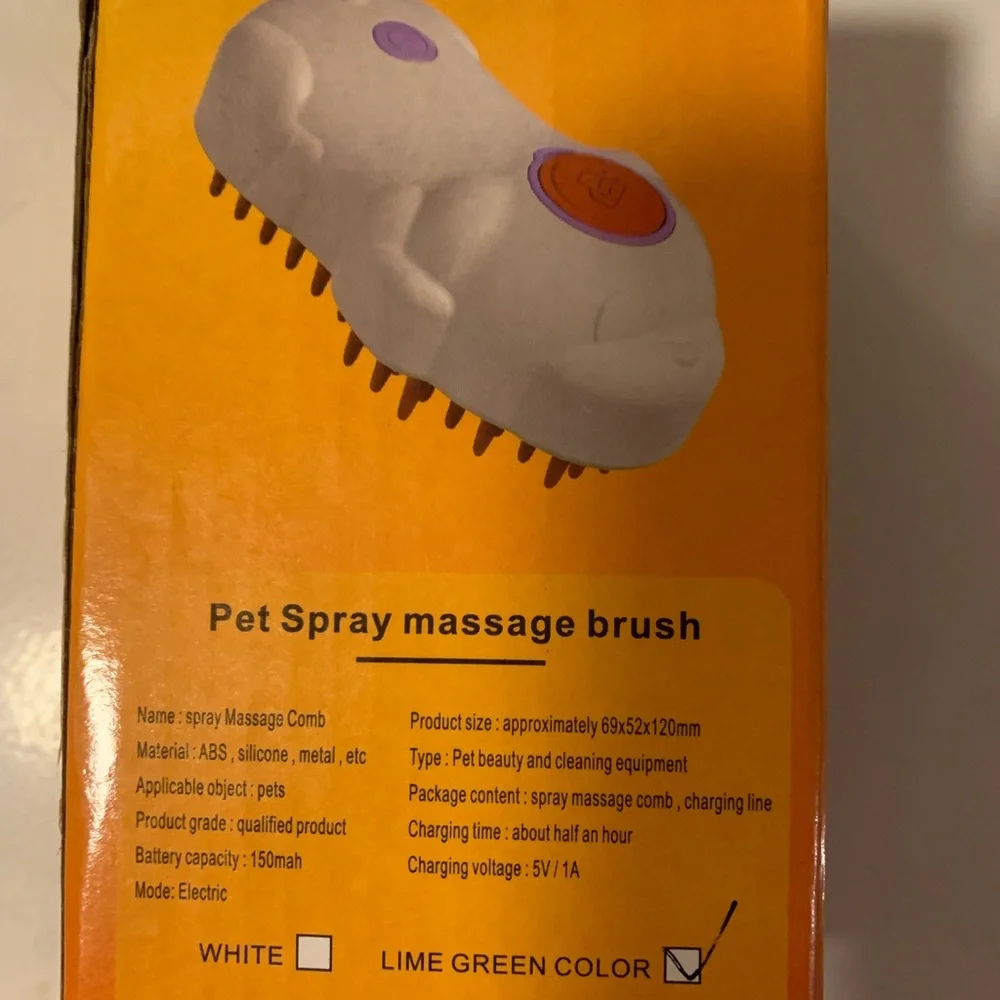 Green Pet Grooming Tool with Spray Massage Brush